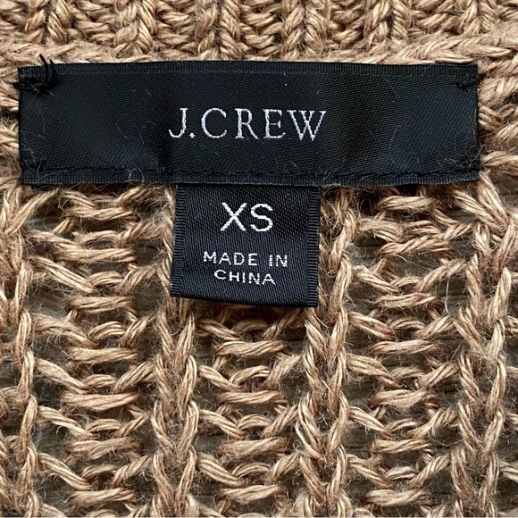 J Crew Tan Open Weave Relaxed Fit Linen Beach Sweater Size XSmall - Picture 9 of 13